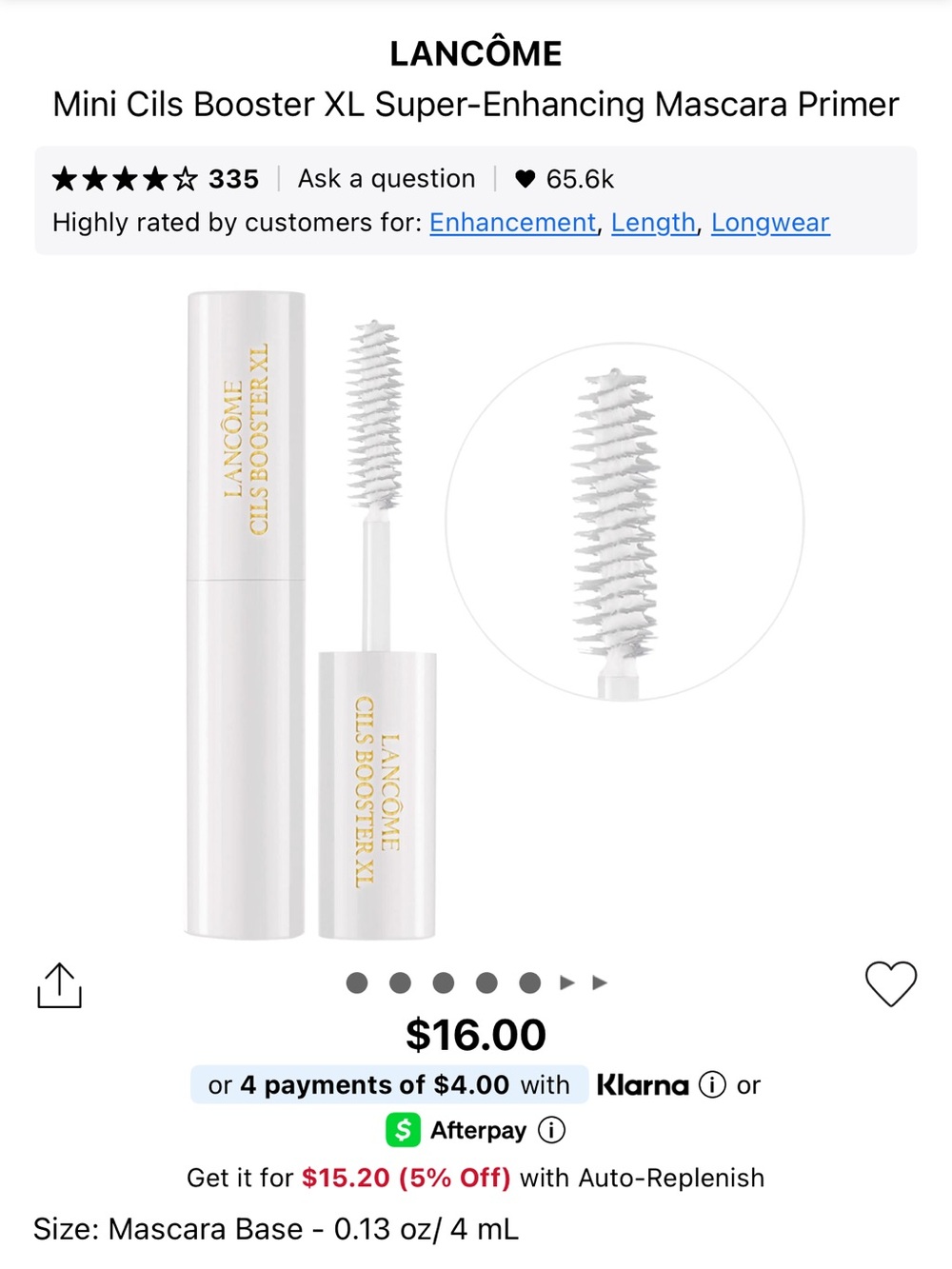 New! Mini Cils Booster XL Super-Enhancing Mascara Primer - White